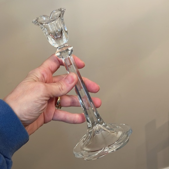 1983 Ebeling & Reuss Co, Full Lead Crystal Floral Candlesticks, Pair - Picture 14 of 16